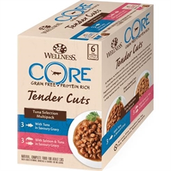 CORE kattemad - Tender Cuts Tuna Selection - 6stk pakke